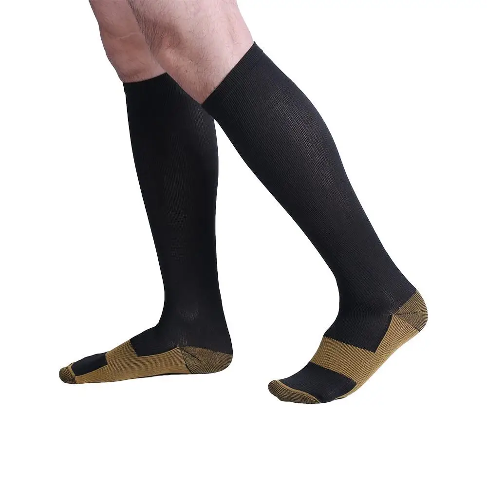 Black 3 pairs Fancyteck, 3 пары носков, Компрессионные носки, уменьшающие отеки, медные носки, противомикробные компрессионные чулки, носки для бега - Цвет: Black 3 pairs