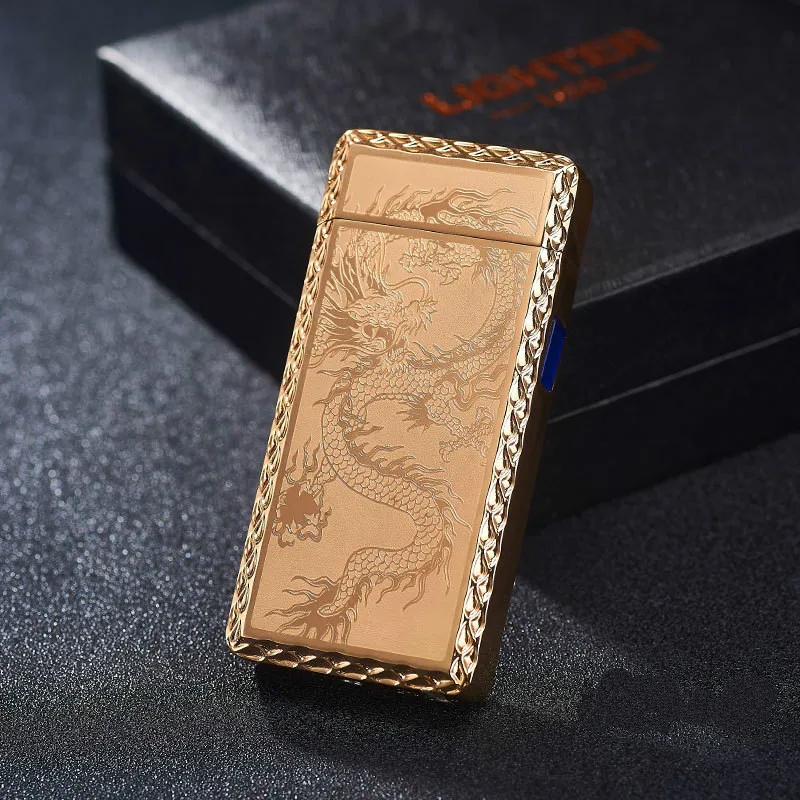 Hot Sale Dragon USB Charging Lighter Electric Double Arc Plasma Eletronic Windproof cigarettes cigar Smoking Lighters | Дом и сад
