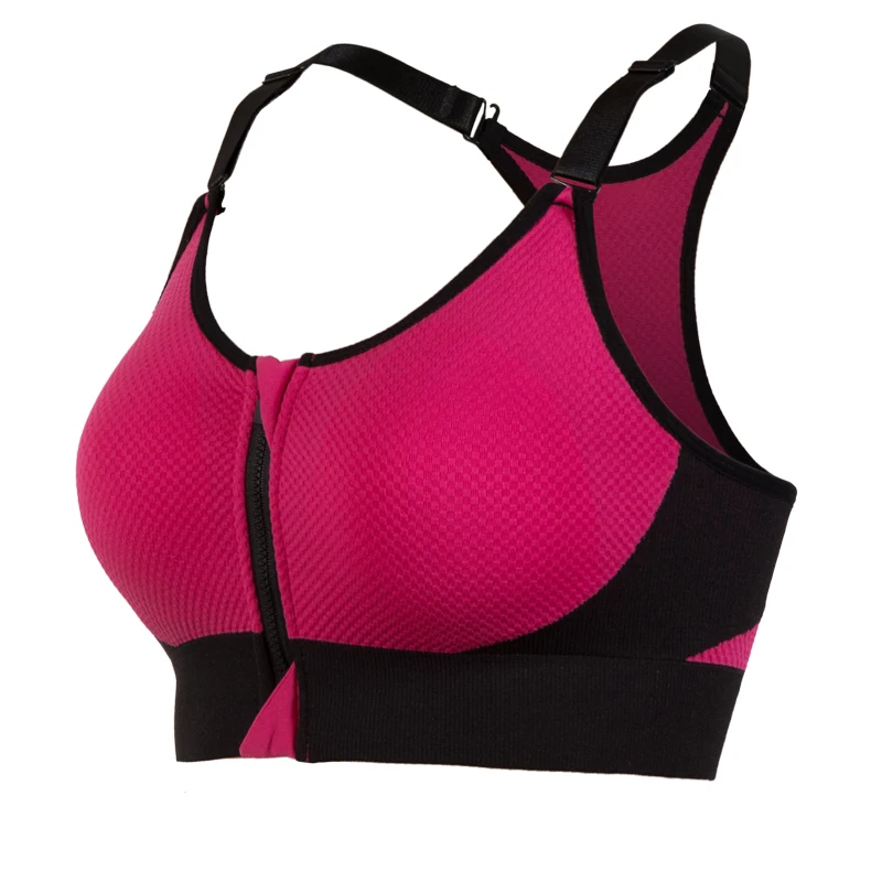 FNMM New Hot Women Front Zipper Yoga Bra Gym Fitness Vest Top Padded Push Up Running Female Breathable Sports | Спорт и развлечения