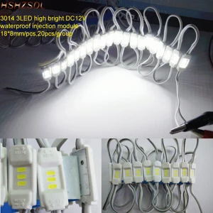 Сверхъяркий 100 шт.лот SMD 3014 3LED Модуль DC12V водонепроницаемый IP68 белый квадратный светодиодный модуль освещения для вывески буквы бренда Ad