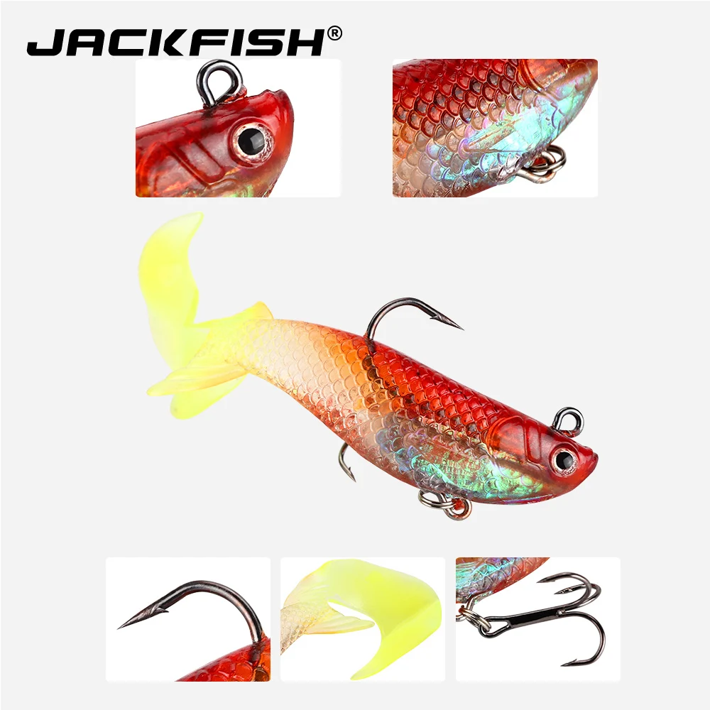 JACKFISH Мормышка мягкая рыболовная приманка 1 шт. светящаяся искусственная 9 7 см/13 г