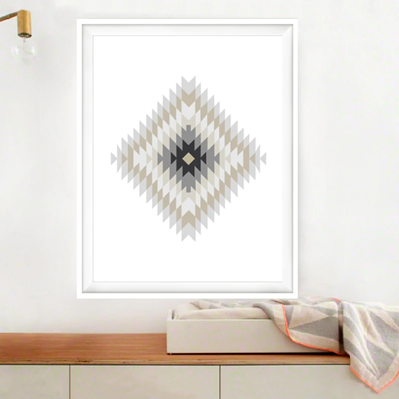 Ацтекская настенная печать геометрические знаки холст художественный постер
