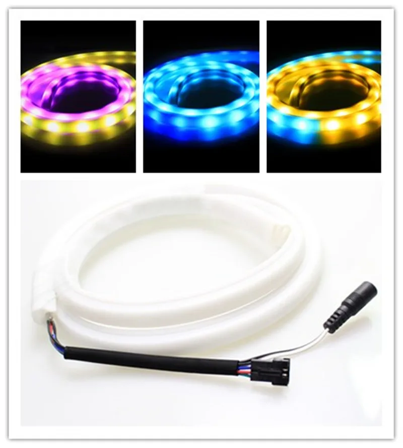 Светодиодная Радужная лента в белый корпус 12 пост. Тока WS2811 10 IC 30 светодиодов RGB