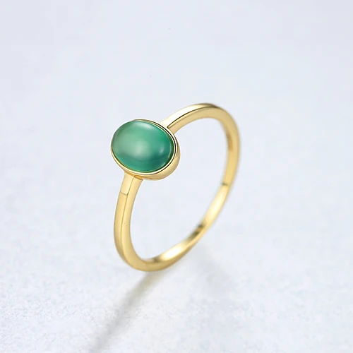 Green Color CZCITY Подлинная 925 стерлингового серебра овальные изумрудные кольца для женщин темпераментный Femme драгоценные камни кольца Тонкий Ювелирный Подарок на юбилей - Цвет камня: Green Color