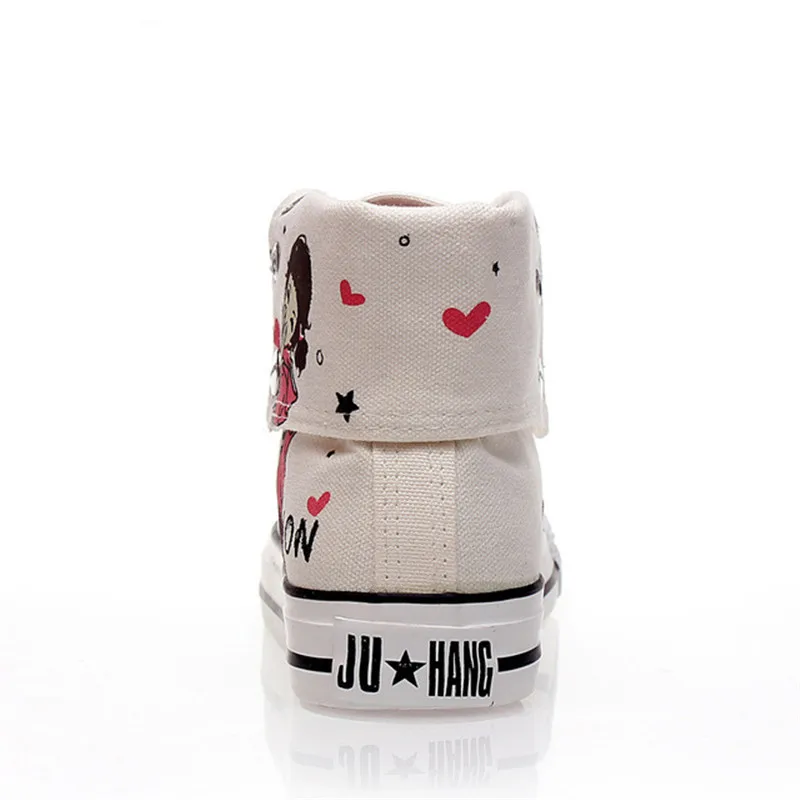 

2018 new autumn and winter fashion high help women's flat shoes casual graffiti comfortable girls Korean students canvas shoes