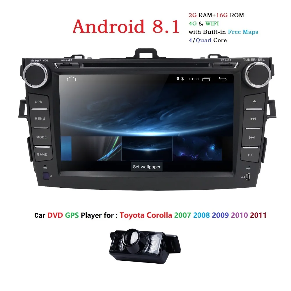 Авторадио 2 din Android 8 1 dvd плеер автомобиля для Toyota corolla 2008 2007 2009 2010 2011 мультимедиа