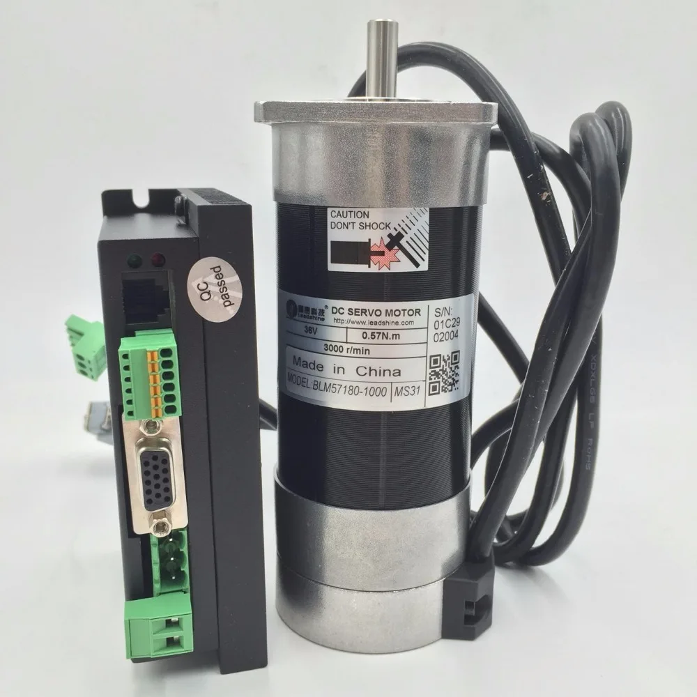 180 Вт DC бесщеточный Серводвигатель комплект 0.57нм 36В + ACS606 DC18-60V кабель Leadshine набор