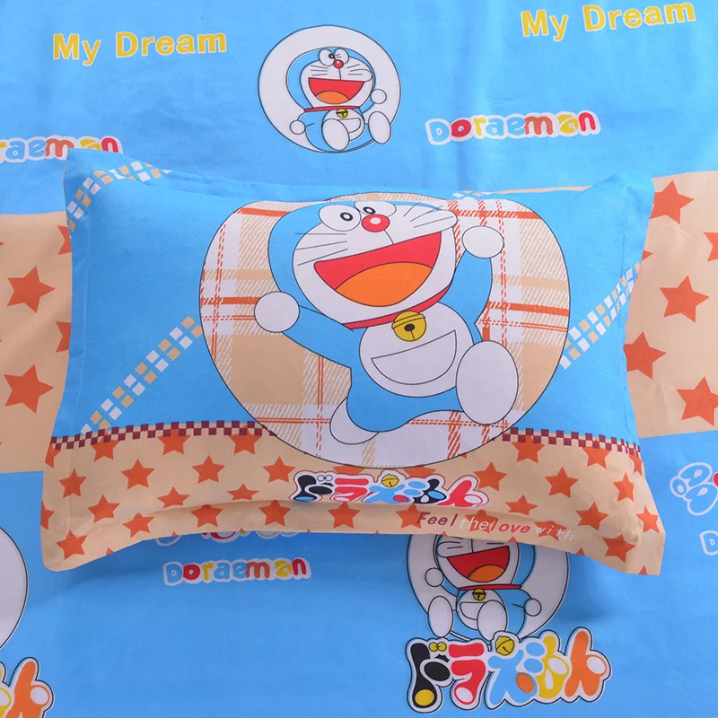 Милый мультфильм постельного белья красочные синий зеленый Doraemon рисунок Hello Kitty