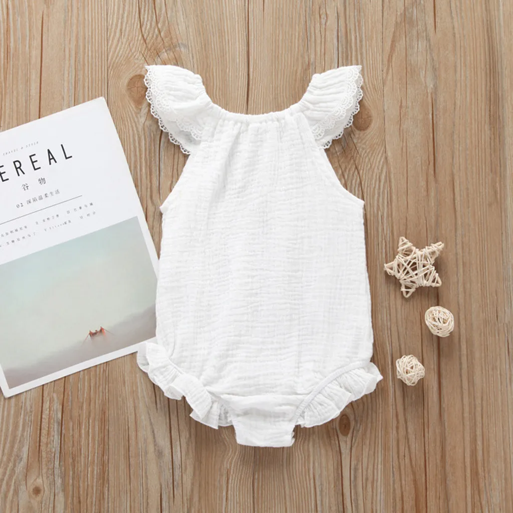 Perimedes/Летний кружевной однотонный комбинезон для малышей Vestido Infanti кружевное