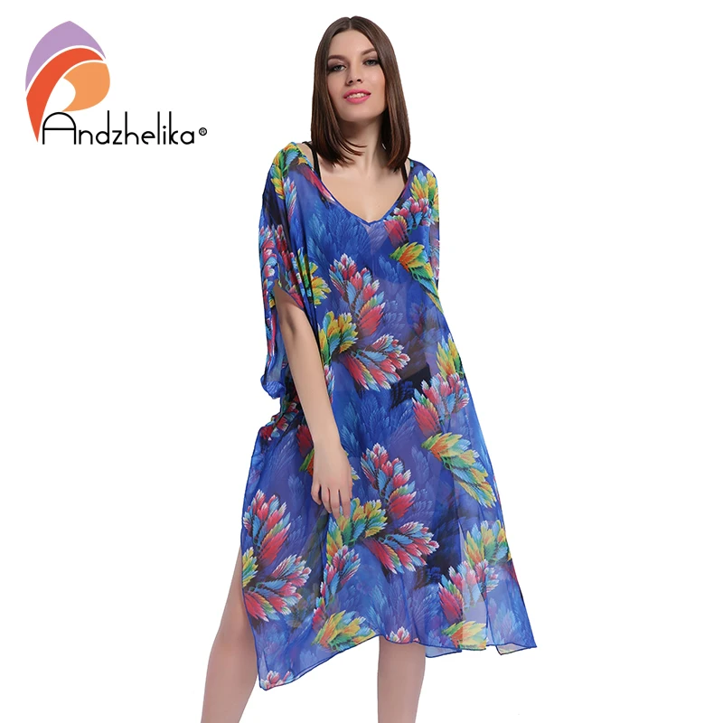 Andzhelika 2017 Новый Пляжная туника Шифон пляж платье Купальники|wear womens|wearing dresswear beach |