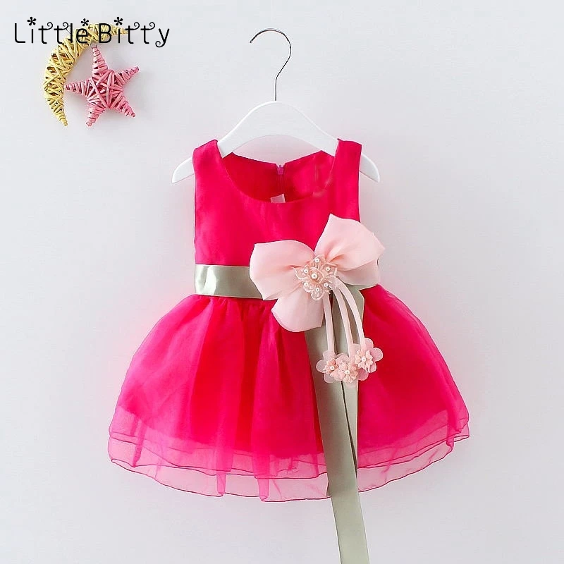 Little Bitty 2019 летняя детская одежда платья для маленьких девочек с цветочным бантом