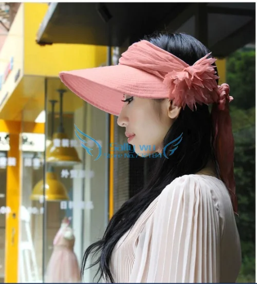 Free shipping 2014 Hot Fashion outdoors Women Original Summer Foldable Flower Lace Visors Ladies Sun Hat Caps casual style | Аксессуары