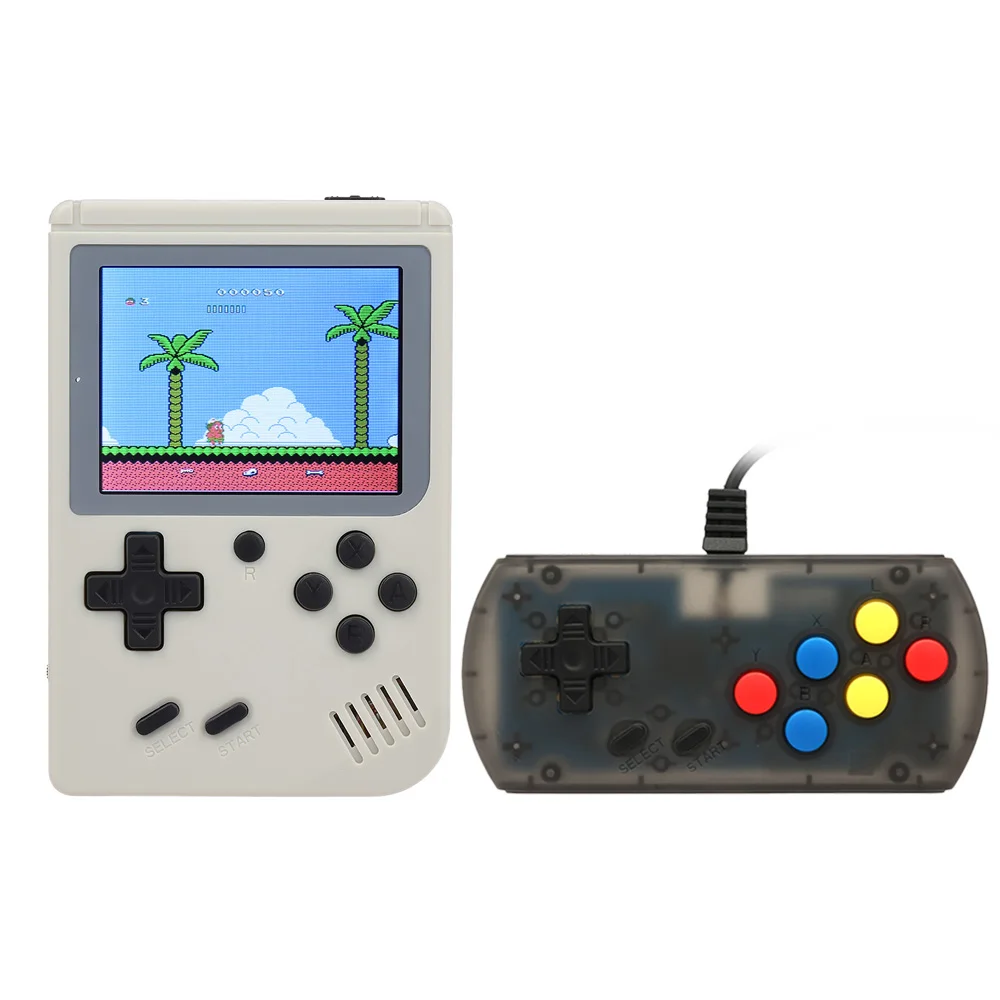 Ретро игровая портативная игровая консоль 168 игр с проводным геймпадом 3,0 дюймов экран игровой плеер Поддержка AV выход 2 игрока режим - Цвет: Белый