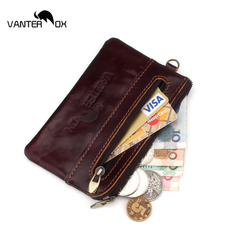 VANTER OX модный мужской или женский кошелек из натуральной кожи мини для монет