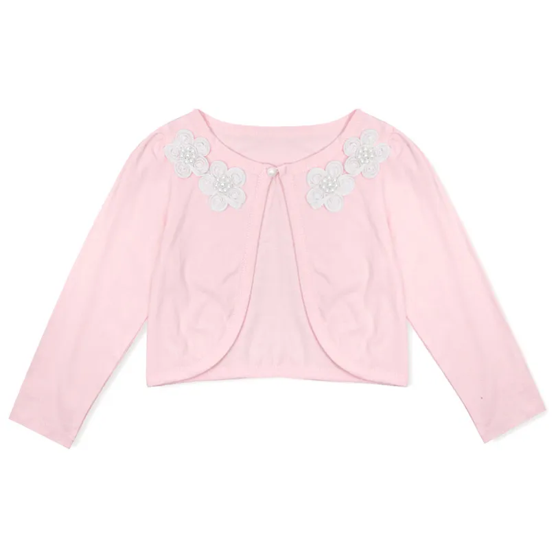 Кружевное болеро с цветочным узором ярких цветов длинными рукавами для девочек