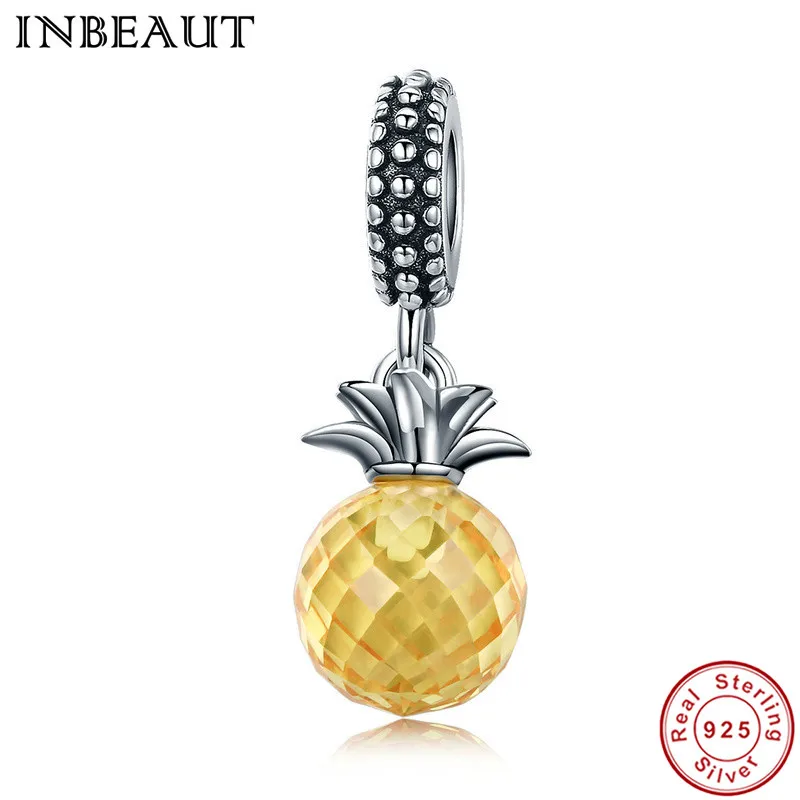 Женский браслет с фруктами INBEAUT ожерелье ананасом из стерлингового серебра 925