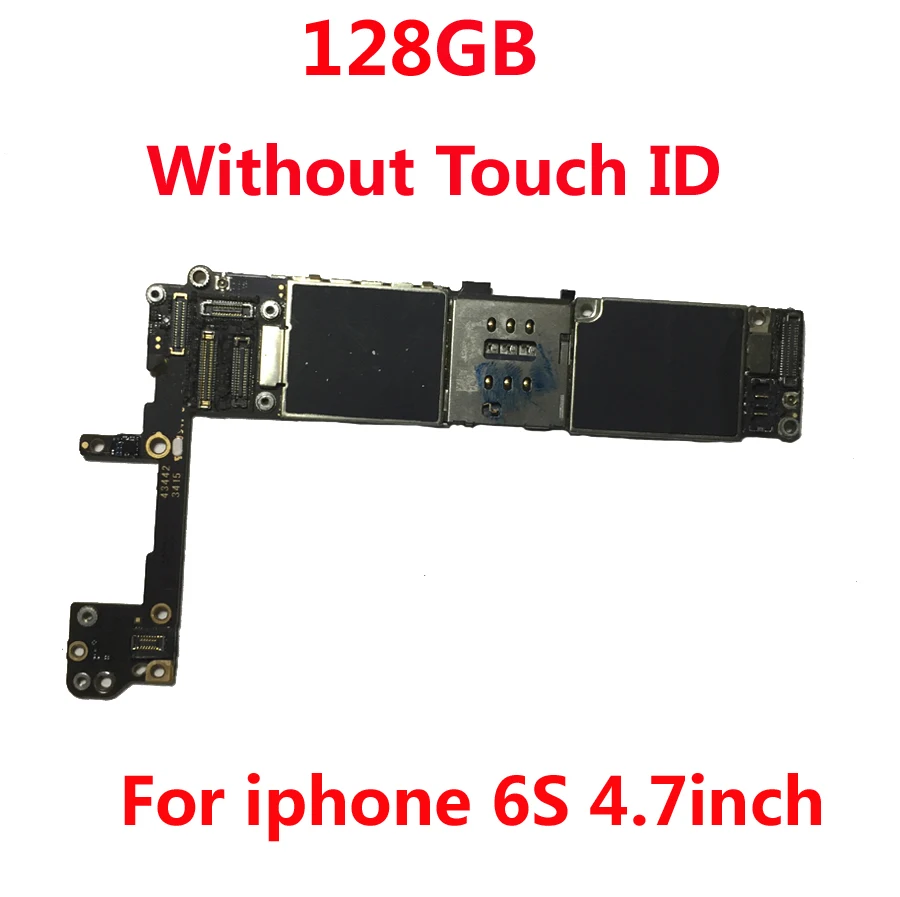 Оригинальная материнская плата для iPhone 6S с/без touch ID 16 Гб 64 Гб 128 ГБ разблокированная материнская плата Бесплатный iCloud IOS системная логическая плата - Цвет: 128G-Without TouchID