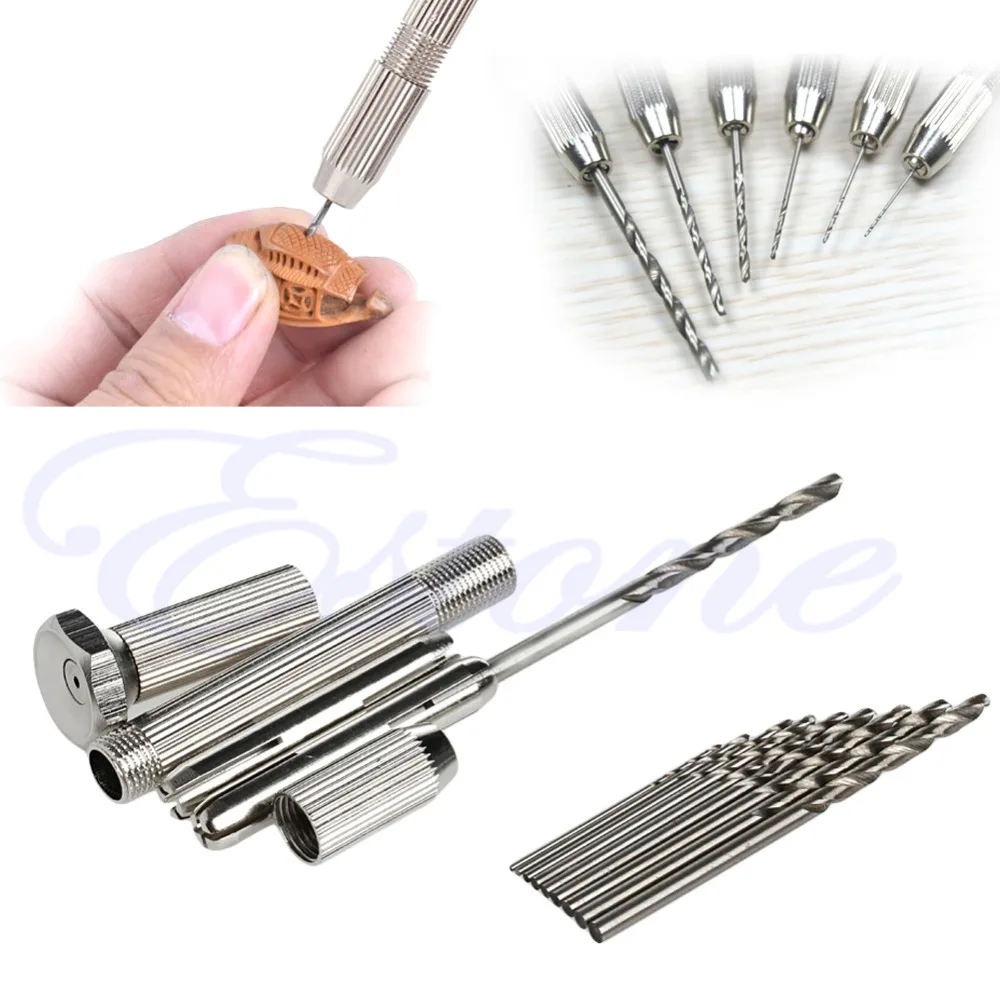 

Practical 0.7-3mm Hand Twist Drill Sliding Drilling Metal Spiral Tool With Drill
