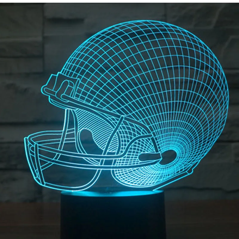 3D LED ночник регби шляпа с 7 видов цветов свет для украшения дома лампа