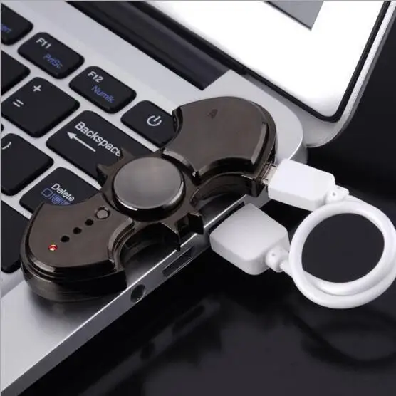 Креативная кольцевая Пряжка гироскоп зажигалка летучая мышь USB зарядка