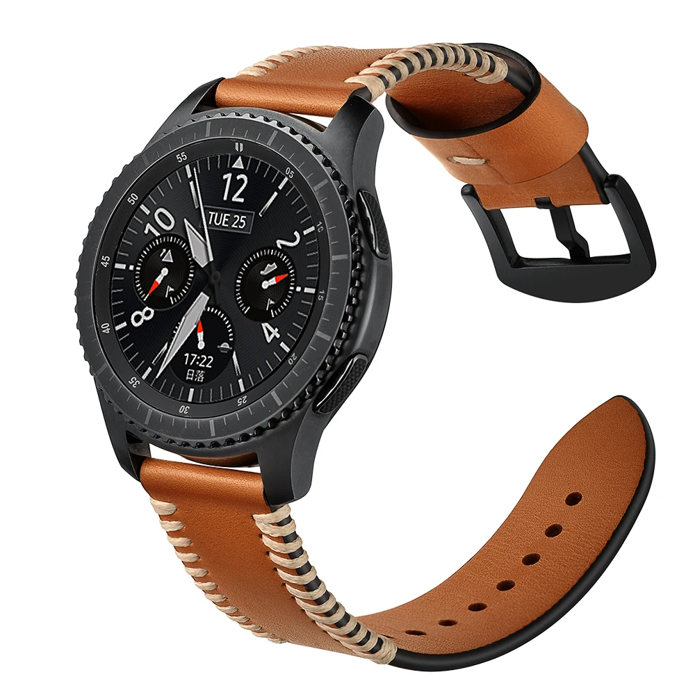 Простой сменный ремешок из натуральной кожи для samsung Smartwatch gear Sport S4 20 мм часов