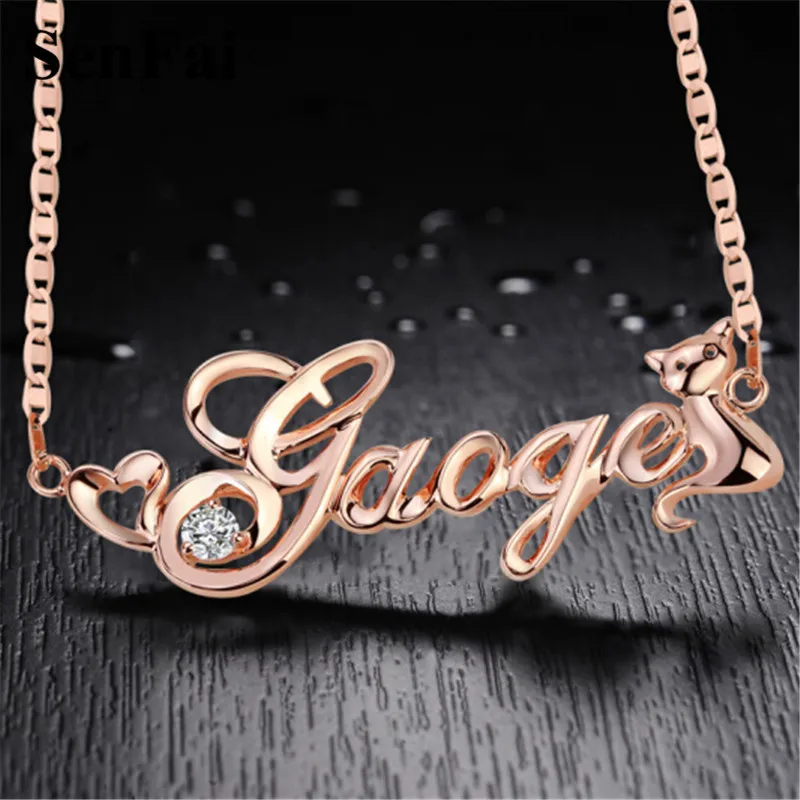 Лучшая цена лучшее качество пользовательское имя ожерелье монограммы начальные