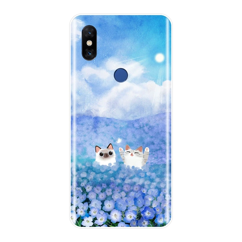 Чехол из ТПУ Для Xiaomi Mi Max 1 2 3 силиконовый мягкий чехол с милым котом цветком
