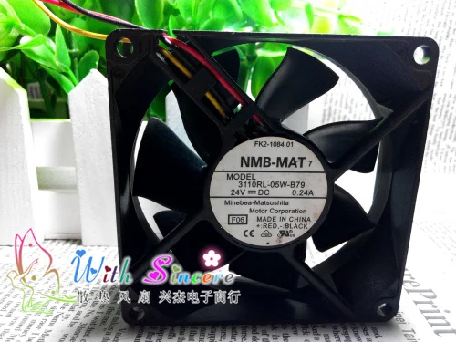 NMB MAT 3110RL 05W B79 F06 DC 24V 0.24A 80x80x25 мм вентилятор охлаждения сервера|square fan|server fandc 24v fan |