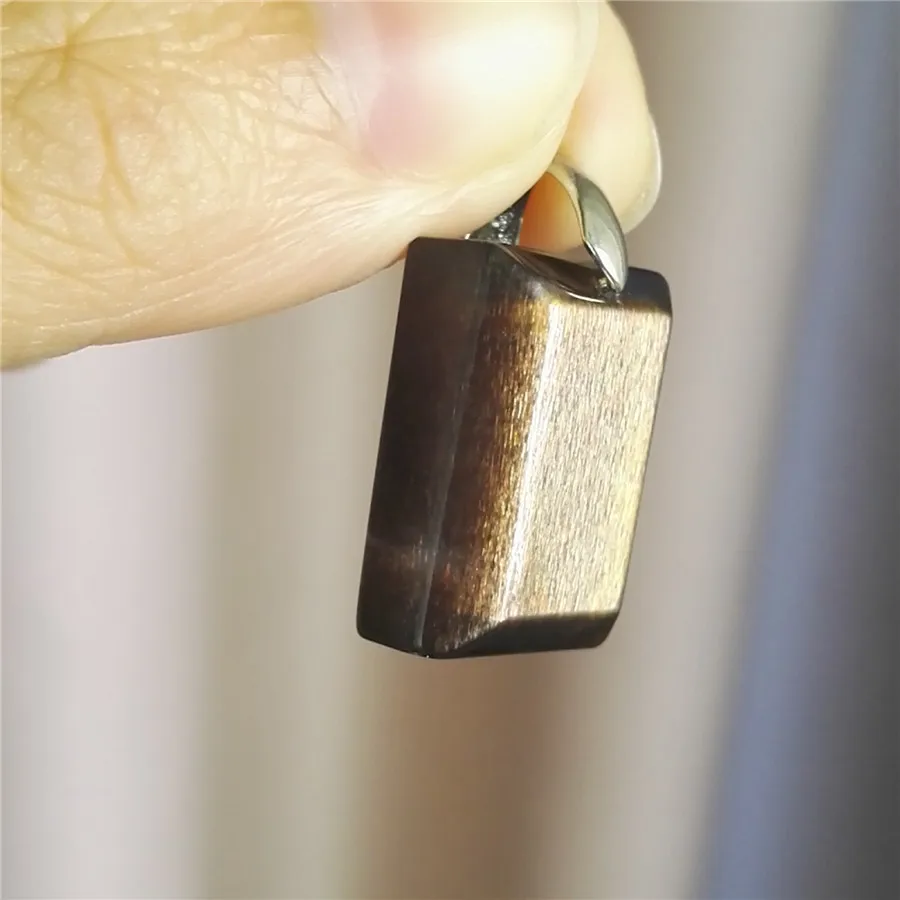 Genuine Natural Black Sunstone Pendant 20*15*8 Necklace Crystal Rectangle Bead Fashion Stone Women Men | Украшения и аксессуары