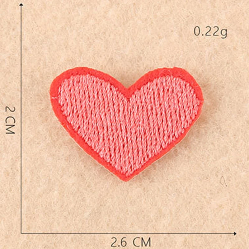 5 шт 20 цветов мини сердце любовь DIY вышитые патч для детей Одежда Обувь мешок украшение ремонт отверстие железа на одежде аппликации - Цвет: Light Red 5pcs