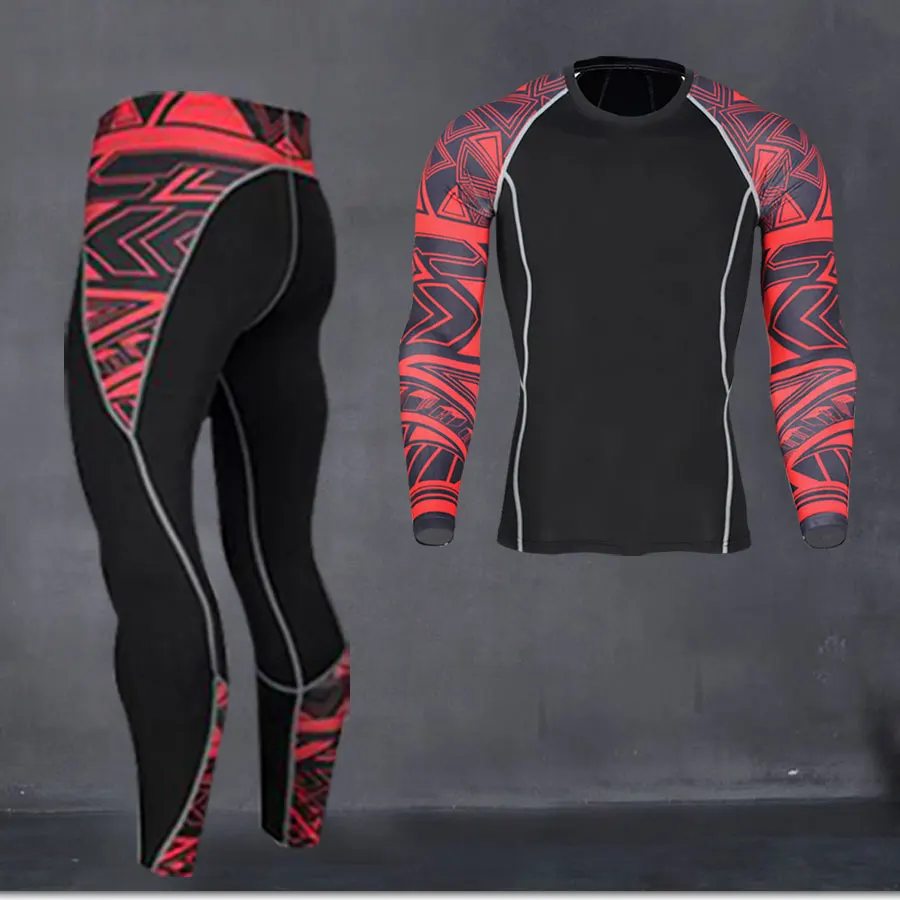 Thermal Underwear Men's Long Underwear Compression Clothing Fitness Shirt Men Running Shirt Training Pants Thermal Underwear