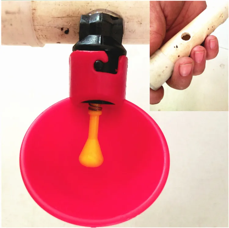 

1/2''3/4" pipe tee fitting Automatic Poultry Waterer Chicken Drinker Cups quail pigeon bird water bowl