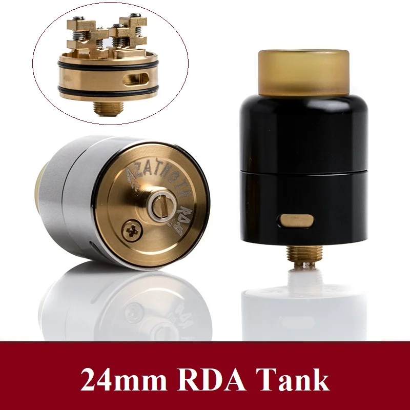 AZATHOTH 24mm RDA Dual Airflow System Electronic Cigarette Atomizer Dripper Vape Tank With 510 Squonk BF Pin 810 Drip Tip | Электроника