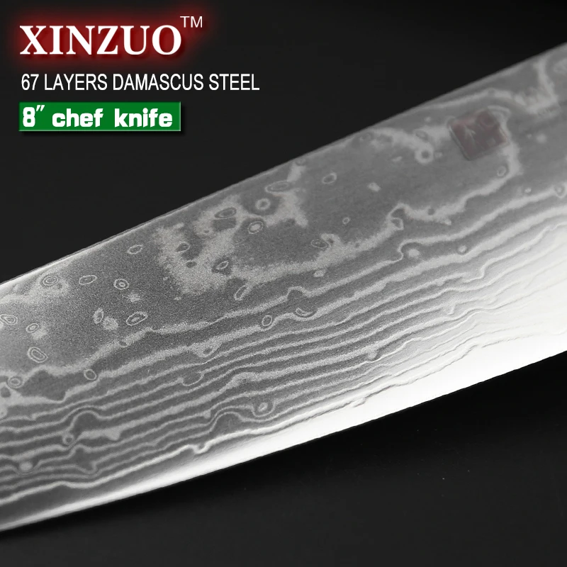 XINZUO 8 &quotдюймов нож шеф повара Китай 67 слой дамасский кухонный из нержавеющей
