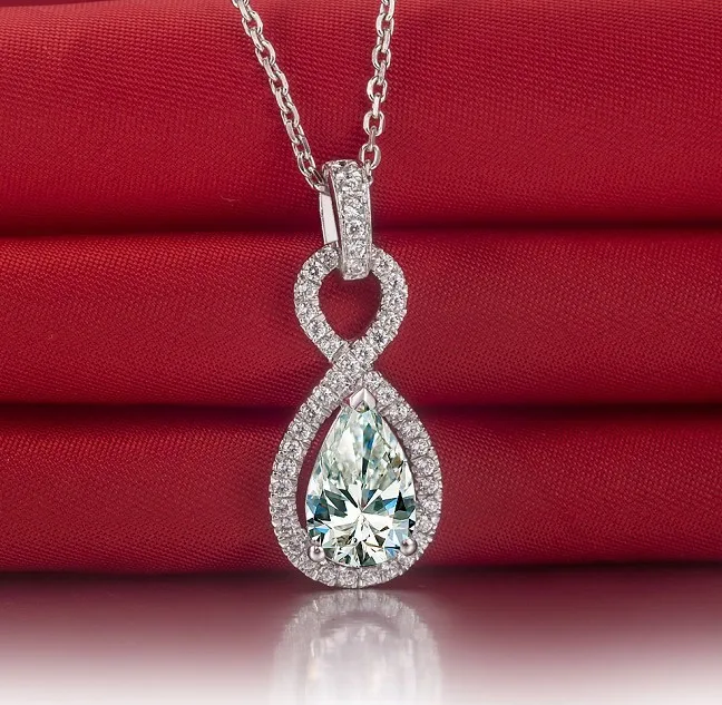 Женский комплект из колье и серёг серебра 925 пробы|tear pendant|tears necklace |