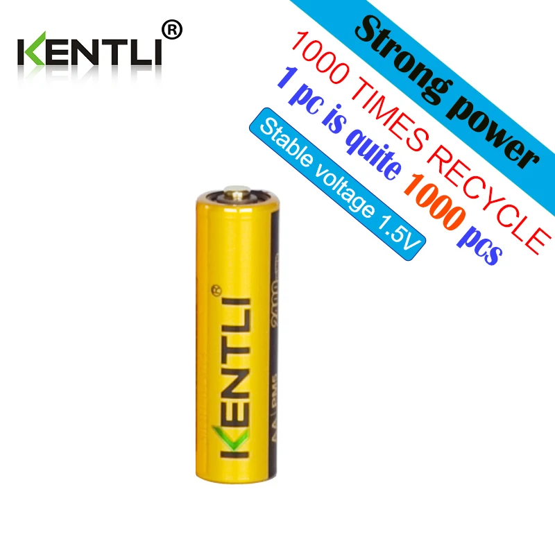 Фото KENTLI 1 шт. хорошая посылка AA 2400mWh 1,5 В литий-полимерные литий-ионные аккумуляторные батареи, батарея для детей, игрушки №2