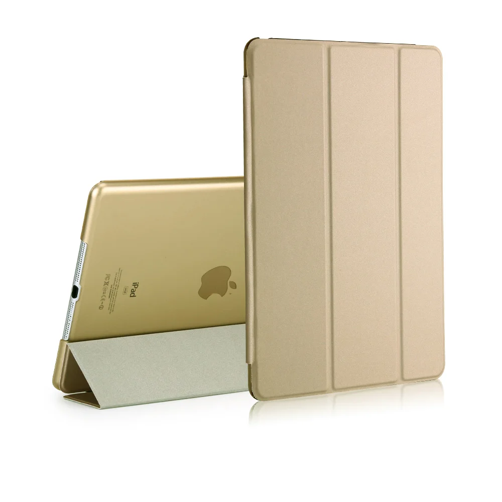 Gold Чехол для ipad Air 1/9,7 дюймов Новые модель A1822 A1823 A1893 A1954 Цвет PU ультра тонкий, магнитный держатель Smart Cover Чехол - Цвет: Gold