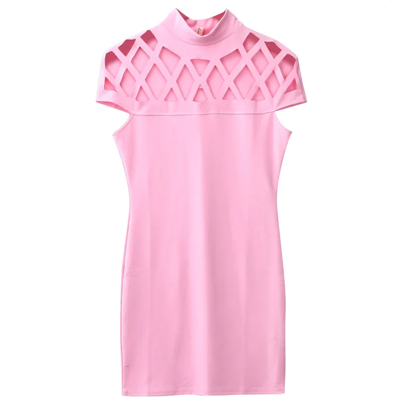 Женское облегающее мини платье с коротким рукавом летнее ажурное вечернее