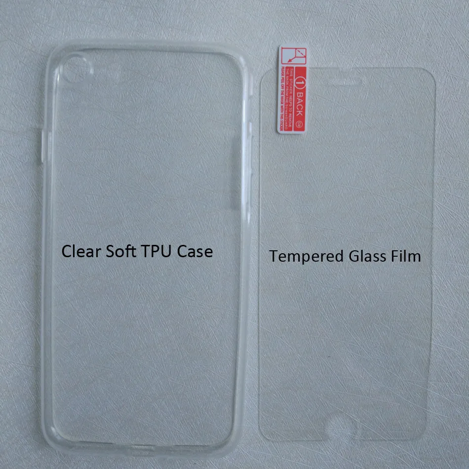 TPU Case+Glass Screen Protect For iPhone 6 7 8 Soft Clear Slim Back Cover 6Plus Tempered Glass Film Set |