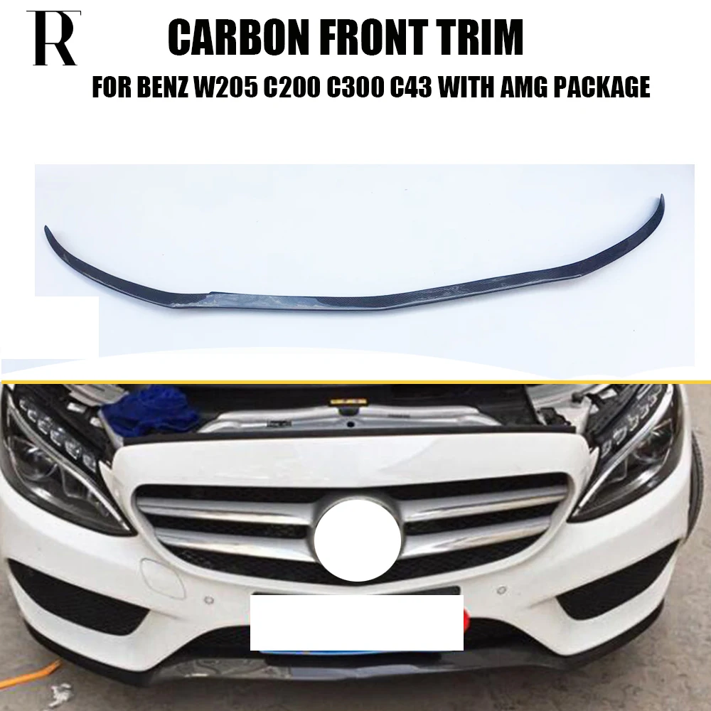 

AMG Style Carbon Fiber Front Bumper Chin Lip for Benz W205 C205 S205 C180 C200 C300 C43 With Amg Package 15 - 18