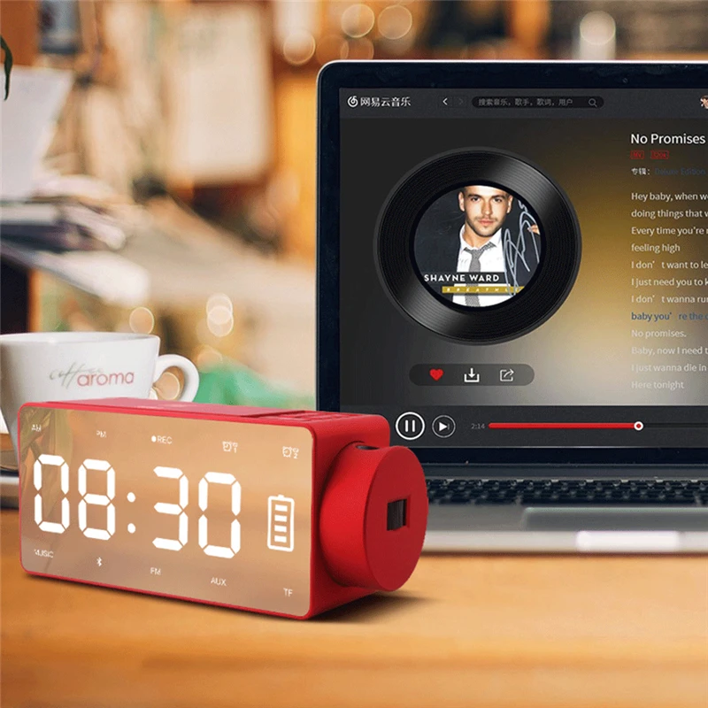 Новый беспроводной Bluetooth Настольный Будильник умный динамик TF карта аудио с