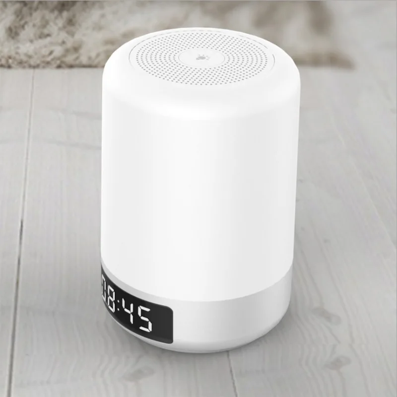 LBK умный Ночной светильник bluetooth динамик D58 часы 7 цветов атмосферная лампа