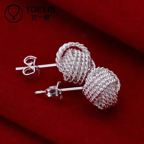 Женские сережки с крючками гвоздики серебряным покрытием Ювелирное Украшение