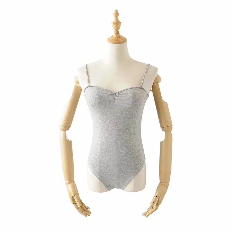 Женщины Ruched шеи Cami боди Cami ремень Боди