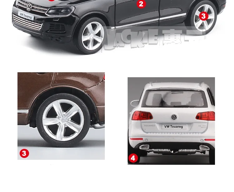 Точная имитация эксклюзивный Diecasts& Toy Vehicles: RMZ city автомобильный Стайлинг Touareg SUV 1:36 литой под давлением модель оттяните назад Автомобили