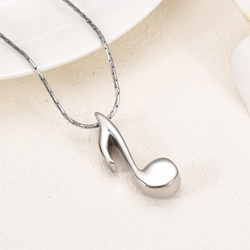 Music Note Urn Pendant Necklace Ash Memorial Keepsake Stainless Steel Cremation Jewelry Ashes For Women Mom Best Gift | Украшения и