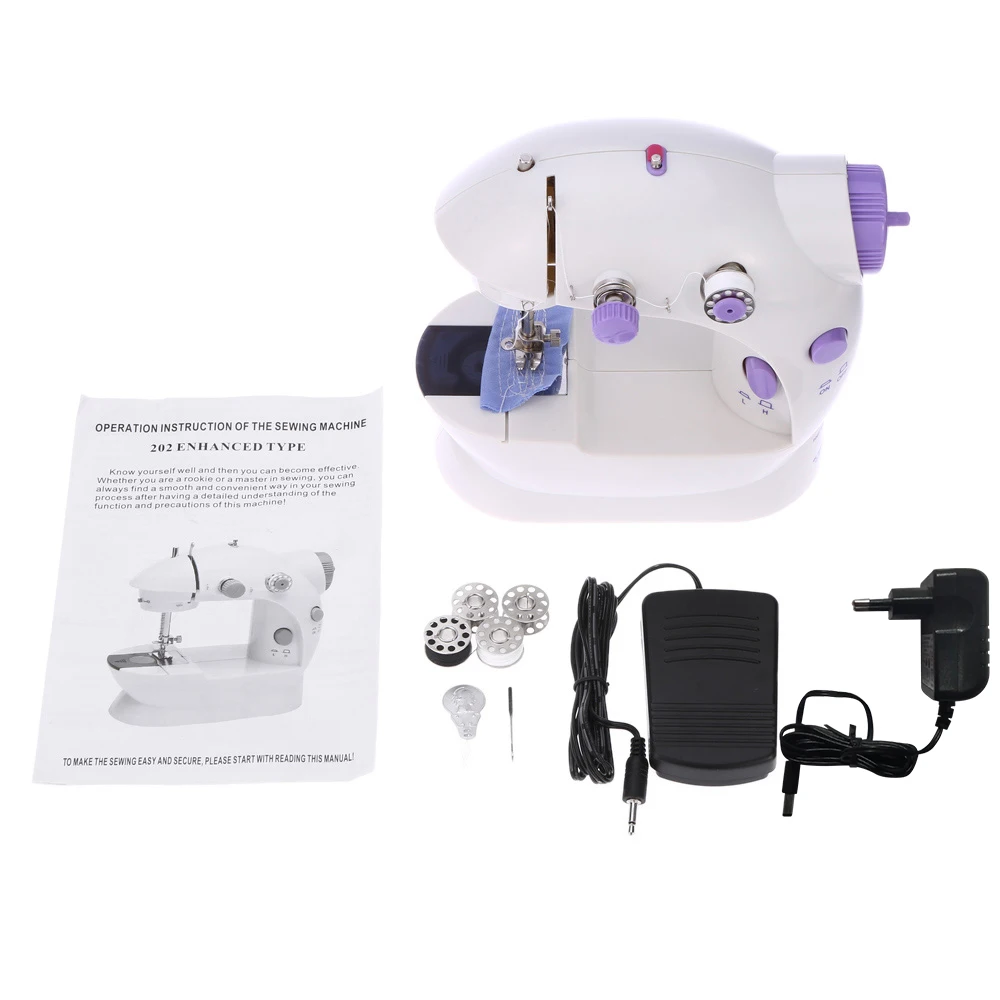 Электрическая швейная машинка бытовая портативная 2-скоростная маленькая