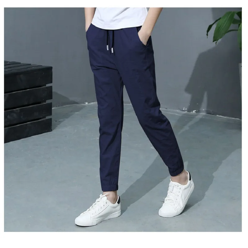 Boys Casual Pants For Summer New Solid Cotton And Linen Mosquito Pants Boy Fashion Trousers 110-160 High Quality