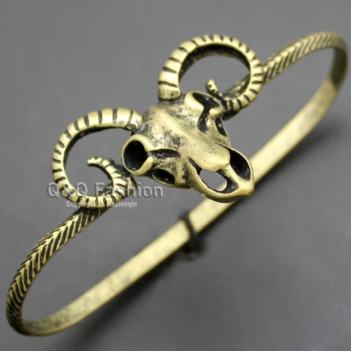 Винтажный Браслет Baphomet Ram Ewe овечка череп козла рожок ручная Ладонь кольцо