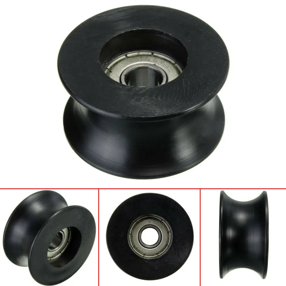 

4pcs 8mm U Groove Ball Bearing 0840UU Groove Guide Pulley Sealed Rail Ball Bearing 8mm U Type Pulley Roller Guide Wheel for Door